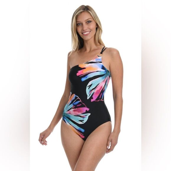 LA BLANCA Prism One Shoulder One Piece Swimsuit - Picture 1 of 9
